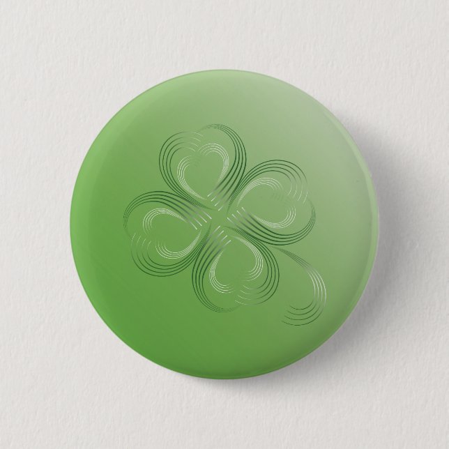 Four Leaf Clover 6 Cm Round Badge (Front)