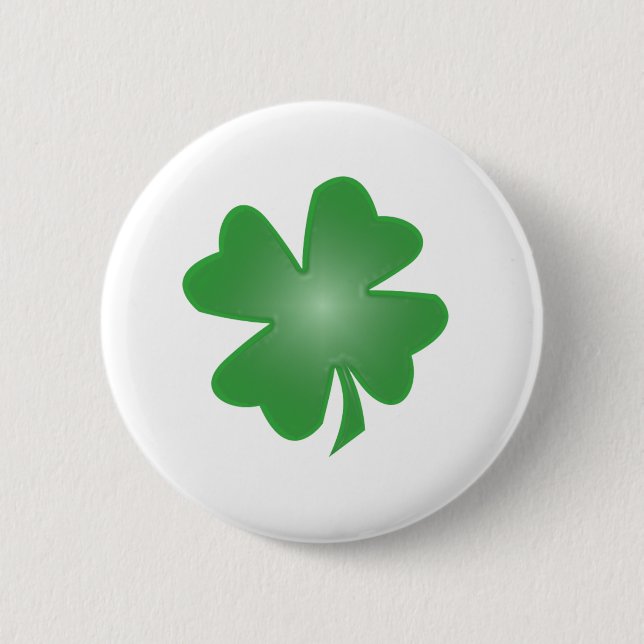 Four Leaf Clover 6 Cm Round Badge (Front)