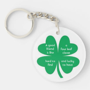 Four Leaf Clover and Best Friends Key Ring