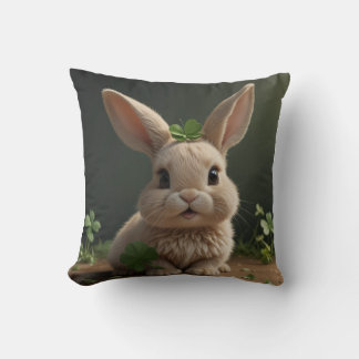 Four leaf clover and cute rabbit cushion