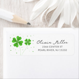 Four Leaf Clover Bridal Shower Address Return  Lab Label