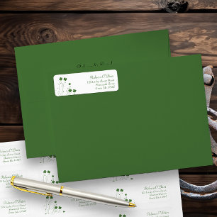 Four Leaf Clover Bridal Shower Return Address Label