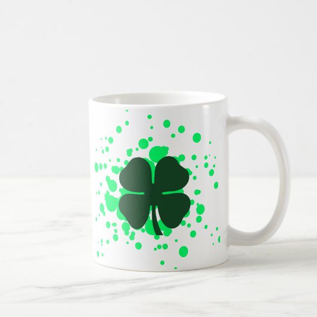 four leaf clover bubbles coffee mug (Right)