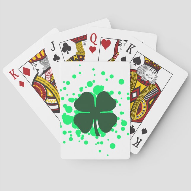 four leaf clover bubbles playing cards (Back)