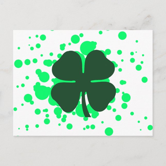 four leaf clover bubbles postcard (Front)