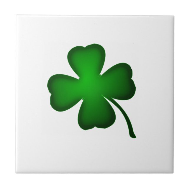 Four Leaf Clover Ceramic Tile (Front)