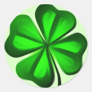 Four leaf clover classic round sticker