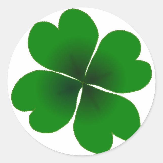 four-leaf clover classic round sticker (Front)