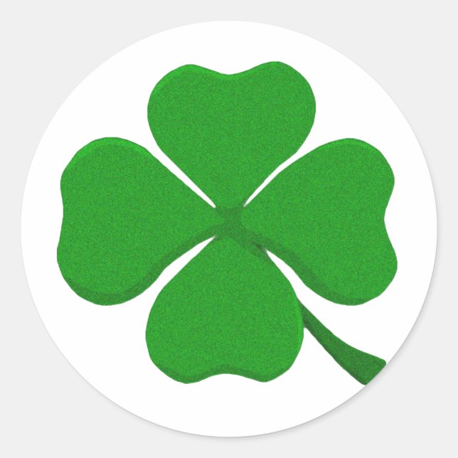 Four Leaf Clover Classic Round Sticker (Front)