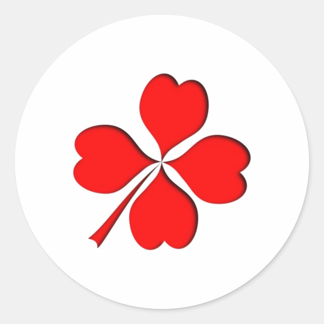 four-leaf clover classic round sticker (Front)