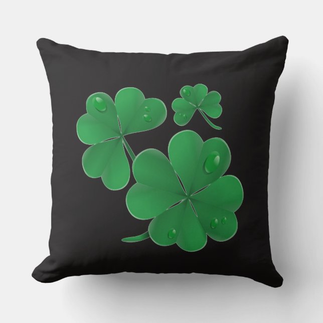 Four Leaf Clover Decorative Pillow (Front)