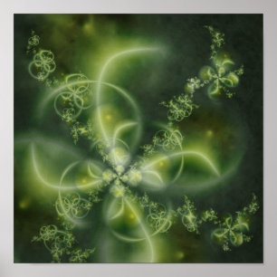 Four-Leaf Clover Fractal Poster