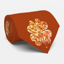 Four Leaf Clover Good Luck Copper Brown Orange