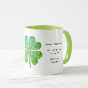 Four Leaf Clover Good Luck Symbol Custom Text Mug