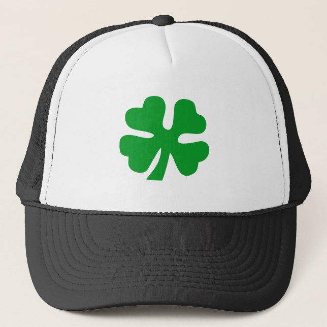 Four Leaf Clover - Grass Green Trucker Hat (Front)