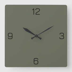 Four Leaf Clover Green 616652 Colour - Name Option Square Wall Clock