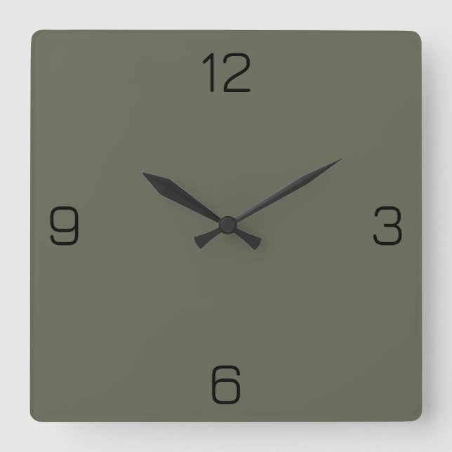 Four Leaf Clover Green 616652 Colour - Name Option Square Wall Clock (Front)