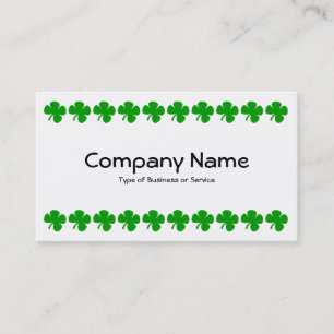 Four Leaf Clover - Green on White Business Card
