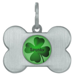 Four Leaf Clover Green Pet 2 ID Tag