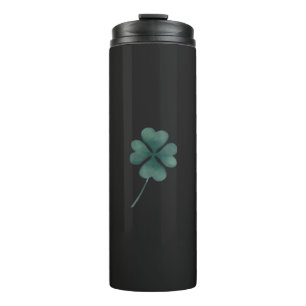 Four Leaf Clover Green Watercolor Thermal Tumbler