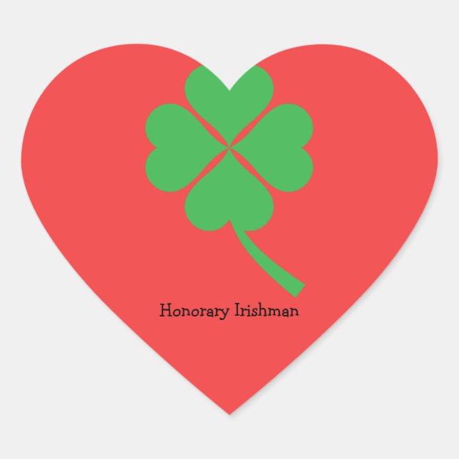 Four-leaf clover heart sticker (Front)