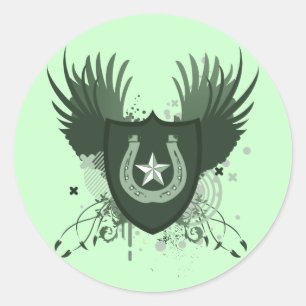 four leaf clover : hi-fi : classic round sticker