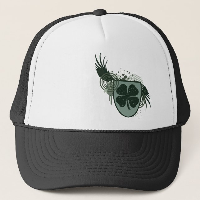 four leaf clover : hi-fi : trucker hat (Front)