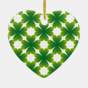 Four Leaf Clover Irish Shamrock Custom Gift Item Ceramic Ornament