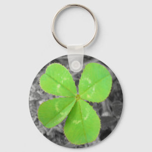Four Leaf Clover Keychain - Black & White & Colour