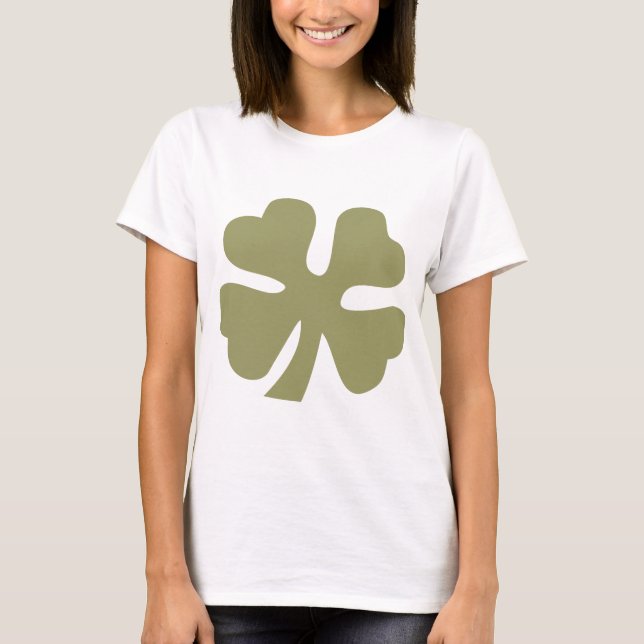 Four Leaf Clover - Khaki T-Shirt (Front)