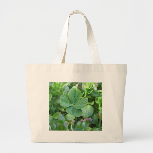 Four Leaf Clover Large Tote Bag (Front)