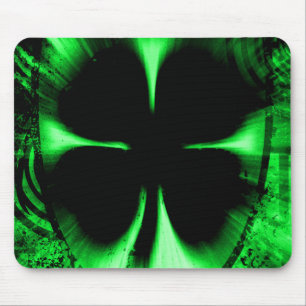 four leaf clover light burst mouse pad