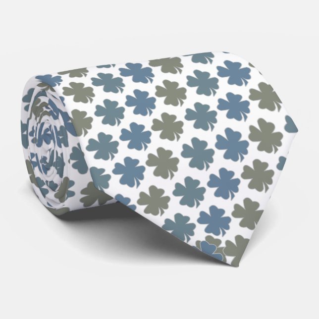 Four Leaf Clover Luck Of The Irish Tie (Rolled)