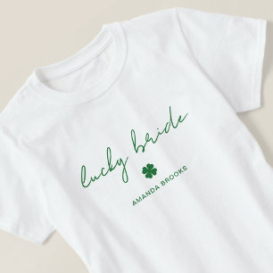 Four Leaf Clover Lucky Bride Bachelorette T-Shirt