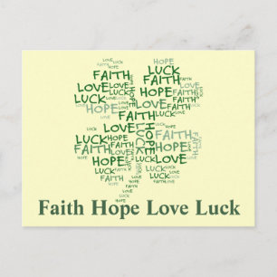 Four Leaf Clover Meaning: Hope, Faith, Love, Luck Postcard