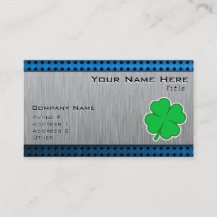 Four Leaf Clover; metal-look Business Card