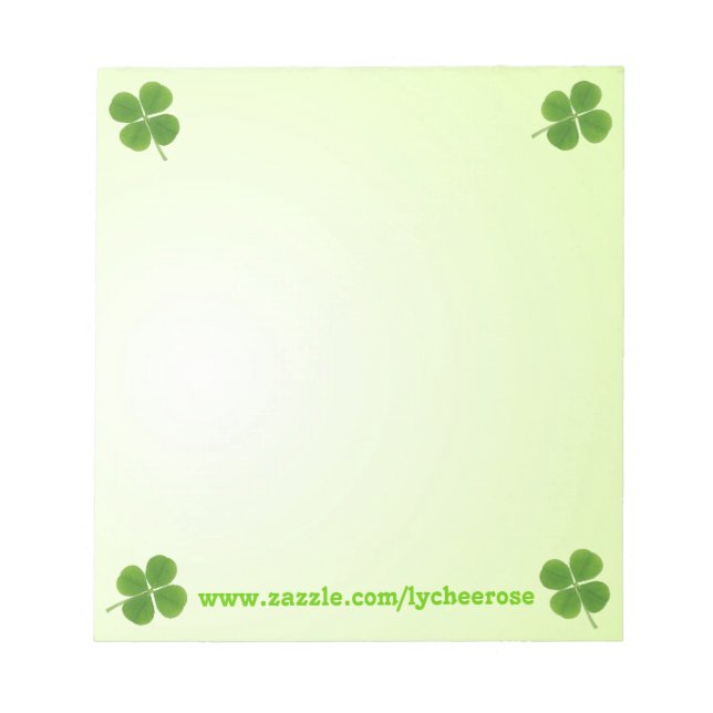 four leaf clover notepad (Front)