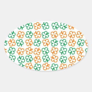 Four-leaf clover oval sticker