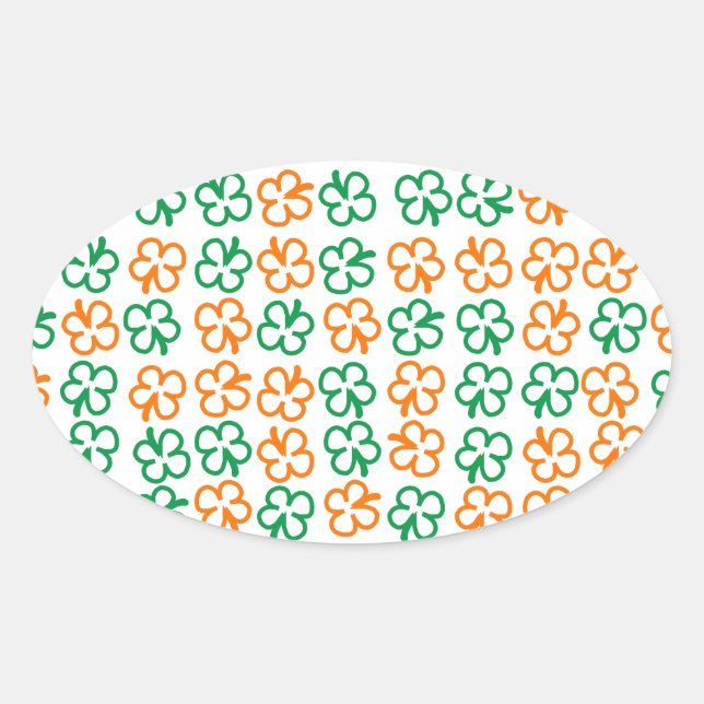 Four-leaf clover oval sticker (Front)