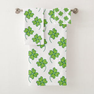 Four Leaf Clover Pattern Bath Towel Set