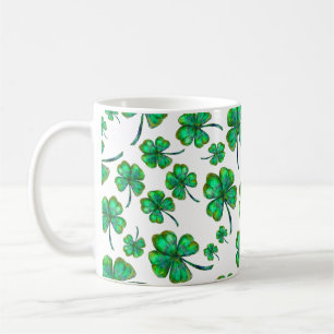 four leaf clover pattern coffee mug