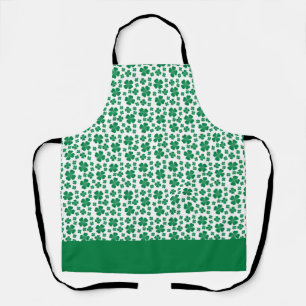 Four Leaf Clover Pattern Green Apron