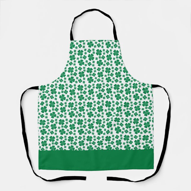 Four Leaf Clover Pattern Green Apron (Front)
