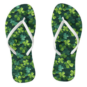 Four Leaf Clover Pattern Thongs