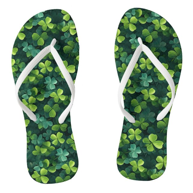Four Leaf Clover Pattern Thongs (Footbed)