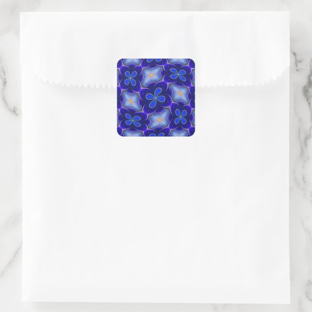Four Leaf Clover Patterns Square Sticker (Bag)