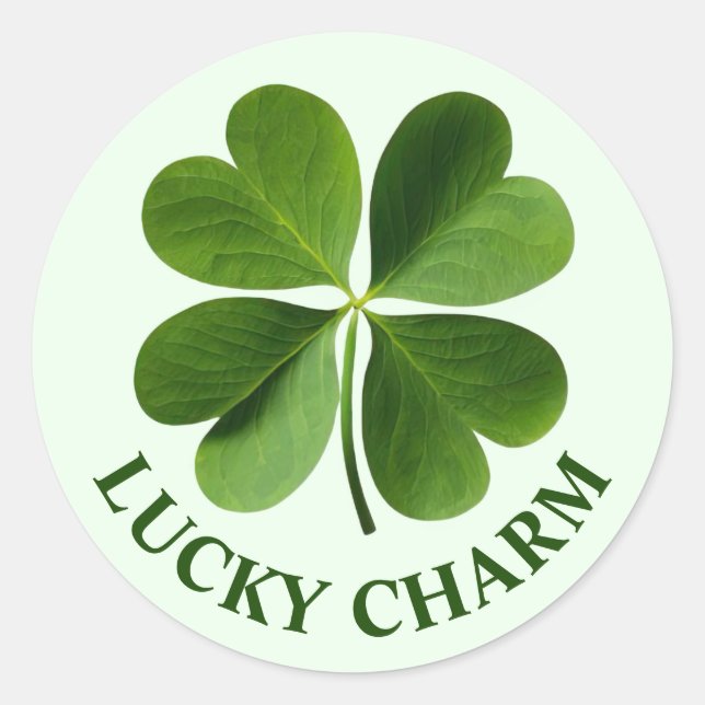 Four Leaf Clover Personalised Message Stickers (Front)