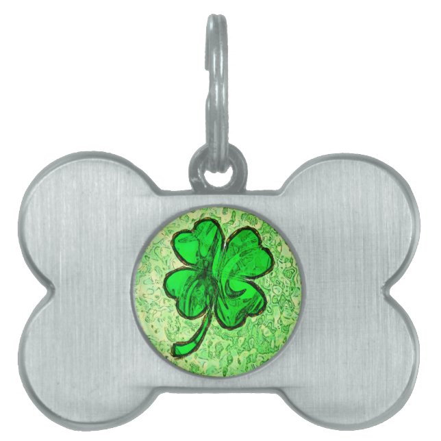 FOUR LEAF CLOVER PET TAG (Front)