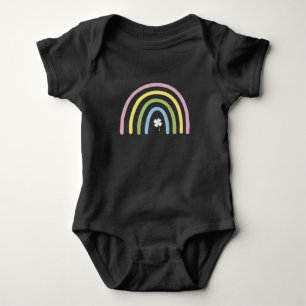 Four Leaf Clover Rainbow St Patrick's Day  Baby Bodysuit