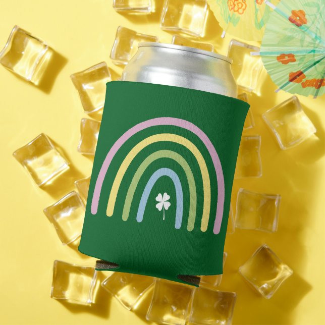 Four Leaf Clover Rainbow St Patrick's Day  Can Cooler (In Situ Summer)